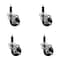 Service Caster 3'' Phenolic Swivel 1'' Expanding Stem Caster Set with Brake, 4PK SCC-EX20S314-PHR-TLB-1-4 - alternate 1